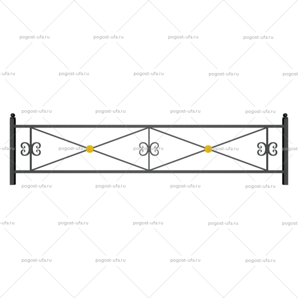 Металлическая ограда № 010