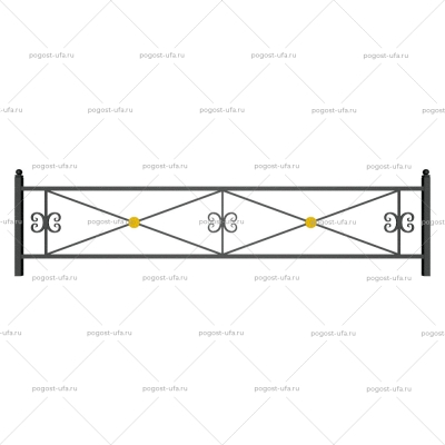 Металлическая ограда № 010