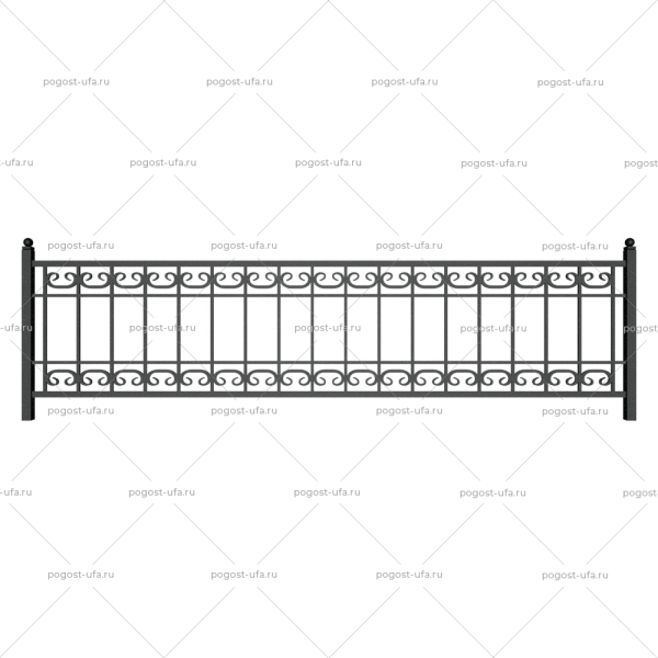 Металлическая ограда № 018