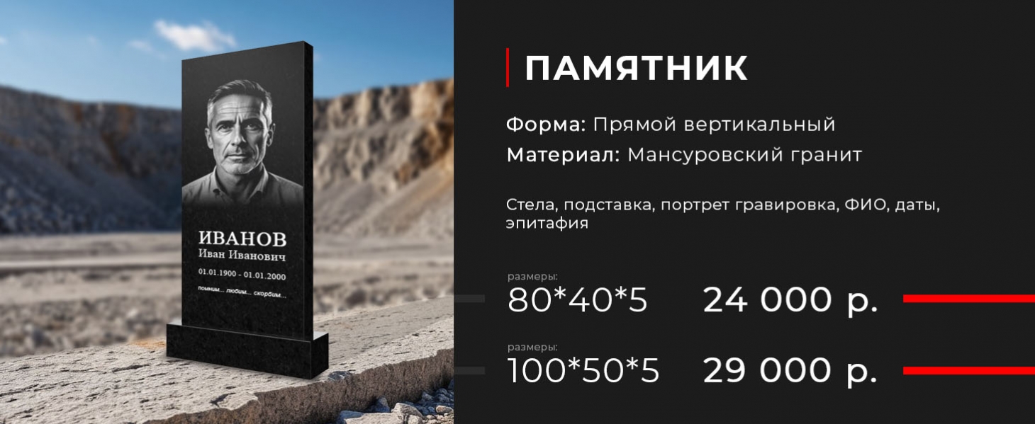Вертикальный памятник, габбро диабаз гранит 80*40*5 - 24 000 р.