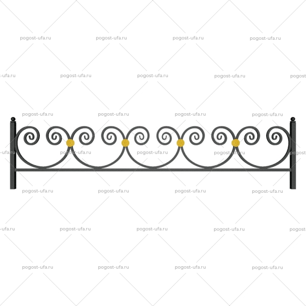 Металлическая ограда № 025