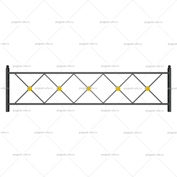Металлическая ограда № 008